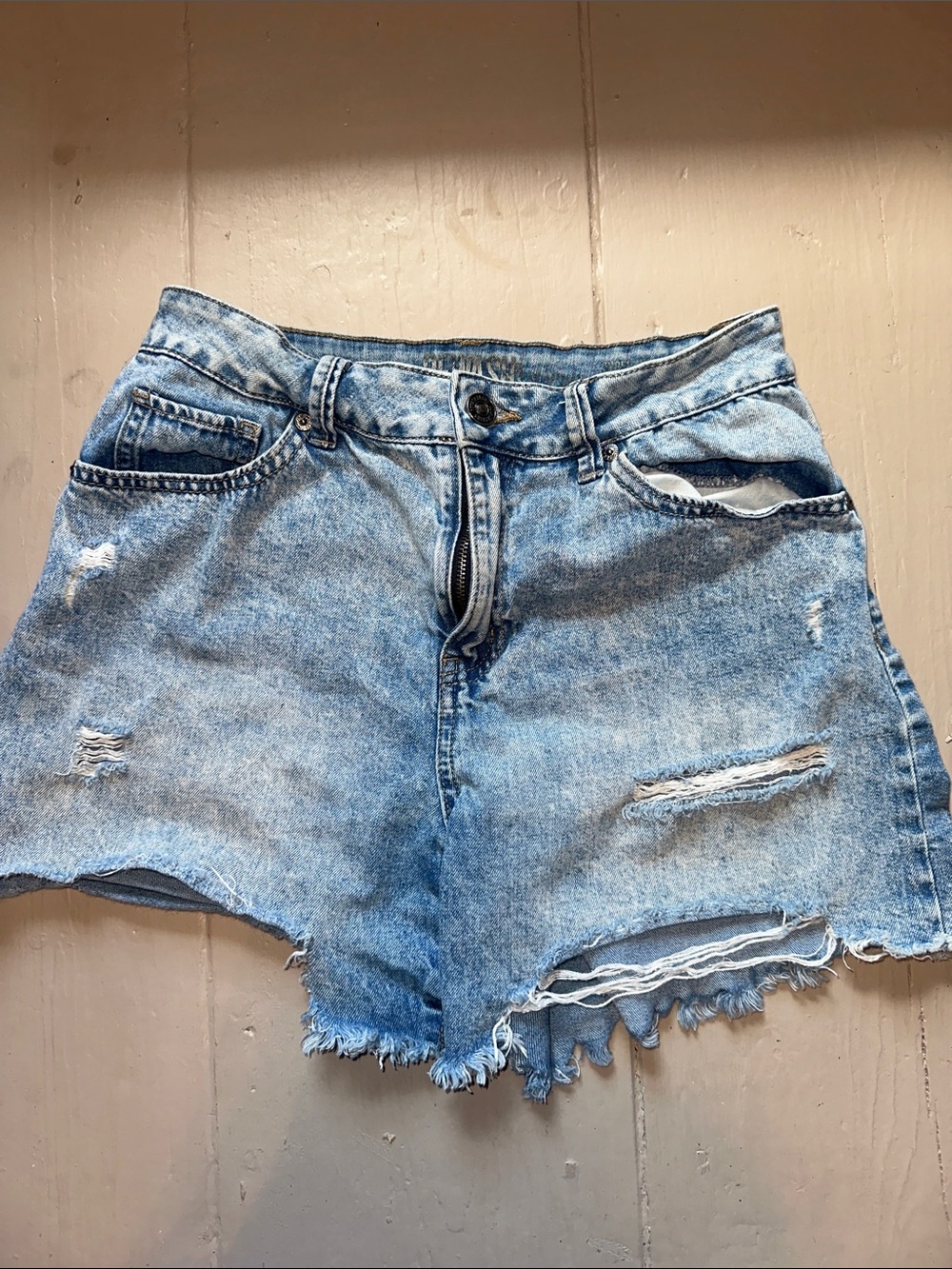 Rewash Light Blue Distressed Denim Cutoff Shorts